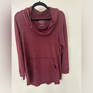 Torrid Super Soft Plush Cowl Neck Raglan Tunic Sweatshirt, size 0